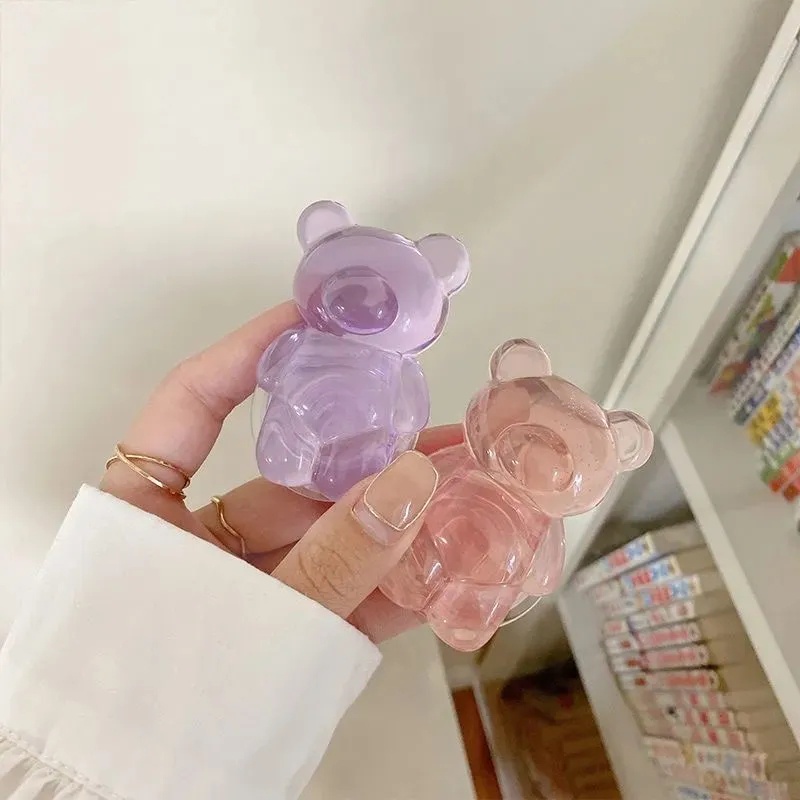 Giá Đỡ Điện Thoại Cầm Tay Hình Gấu Pha Lê 3D Tự Dính Có Thể Thu Gọn Cho iPhone &amp; Android
