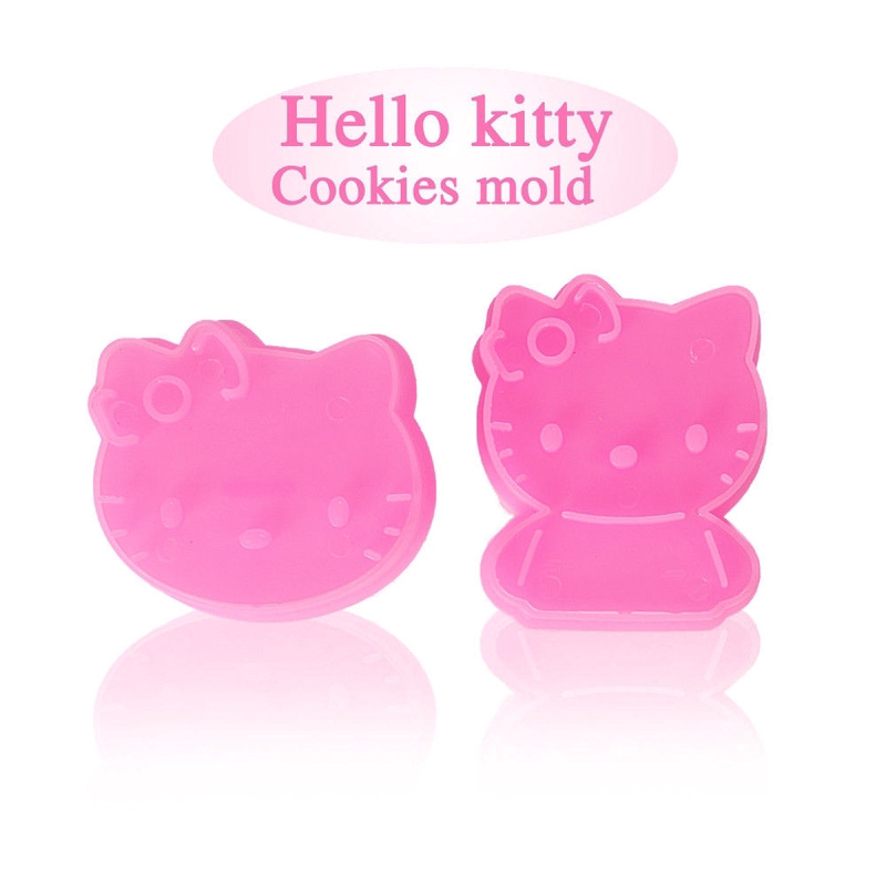 Set 2 Khuôn Làm Bánh Quy Hình Mèo Hello Kitty 3d Dễ Thương