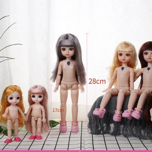 Búp Bê Luli 22 Khớp 30 cm - BJD 1/8 Mắt 3D Nude Dolls 2019 Jieyang (tặng quần áo kèm giày ngẫu nhiên)