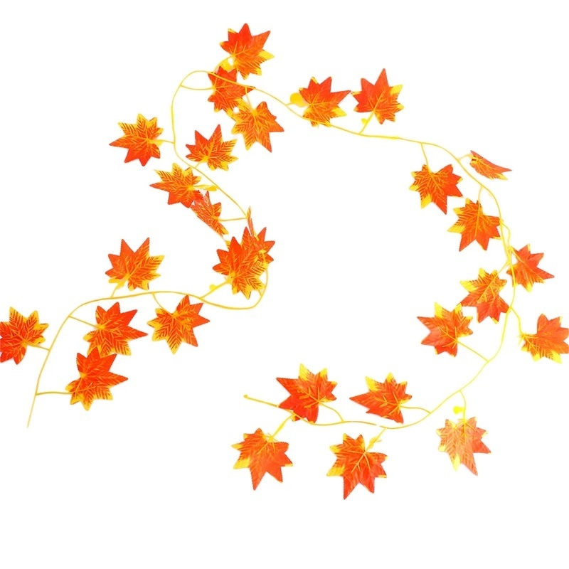 Dây Lá Phong Đỏ Nhân Tạo 2.4M Trang Trí Nội Thất