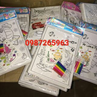 Combo 50 tranh 3D tô dạ. Mỗi tranh kèm thêm 5 cây màu dạ.