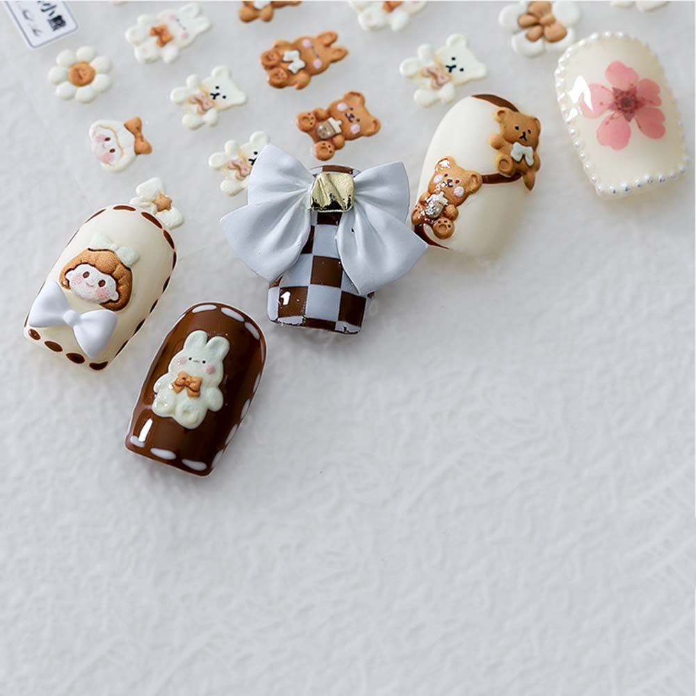 [Hàng mới về] Miếng dán trang trí móng tay họt tiết hoạt hình 5d tùy chọn DIY