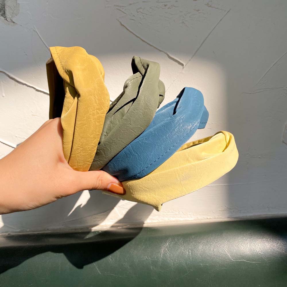 Băng đô da lộn màu trơn phong cách Hàn Quốc thời trang cho nữ