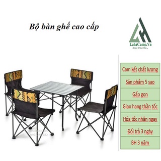 Bộ bàn ghế dã ngoại cao cấp, bàn kim loại không rỉ