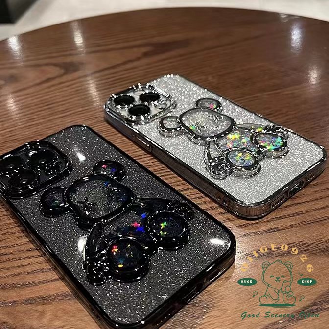 Ốp Điện Thoại Mềm Mạ Điện Hình Gấu Violent 6D Cho Iphone 14 / 13 / 12 Pro Max