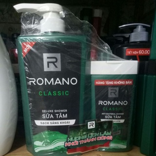 0Sữa tắm cao cấp Romano classic 650g tặng chai tắm classic 150g