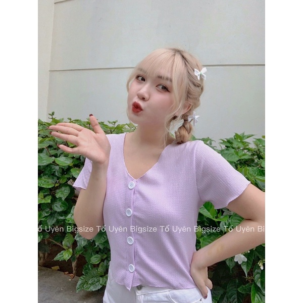 (T.U Bigsize 50-90kg) Áo Croptop 4 Khuy Phong Cách Ulzzang A34