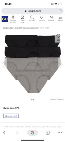 Set 7 quần lót cotton nữ Gu