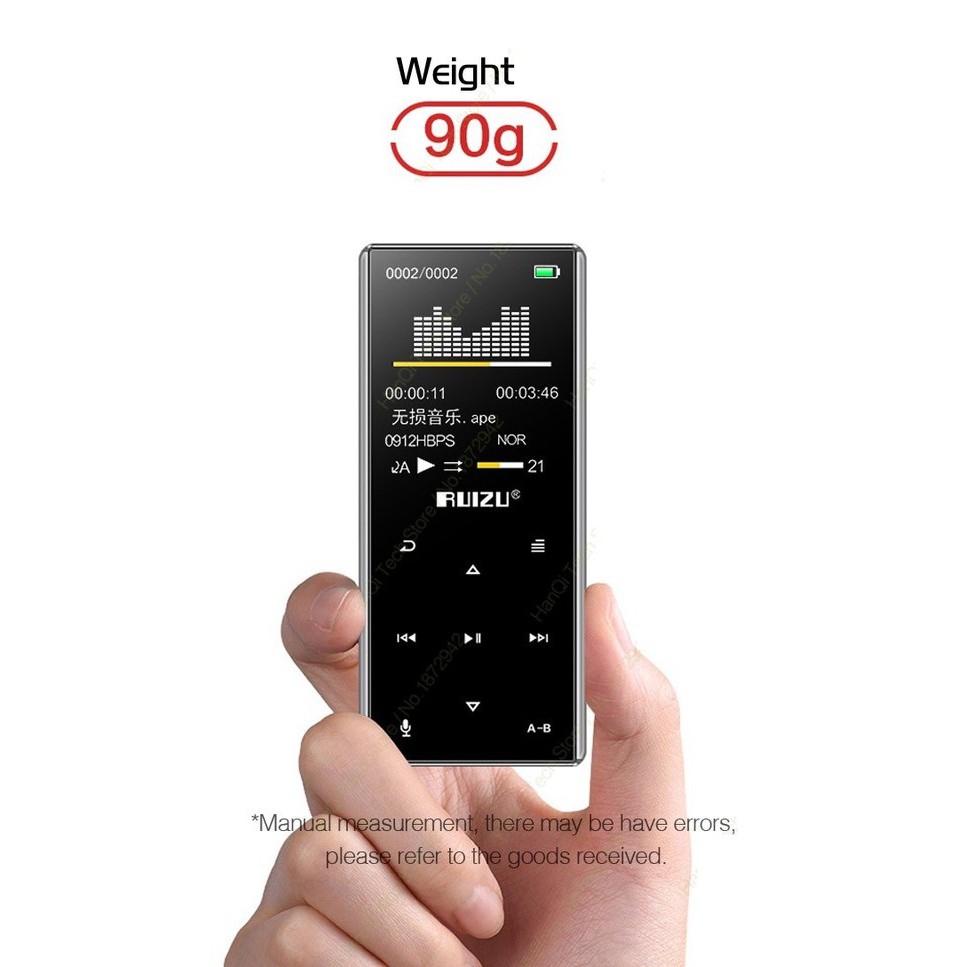 Máy Nghe Nhạc Ruizu D29: MP3 Bluetooth (Bộ Nhớ Trong 8GB)L: chính hãng
