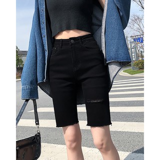 (LOẠI 1) Quần short jeans lửng rách gối
