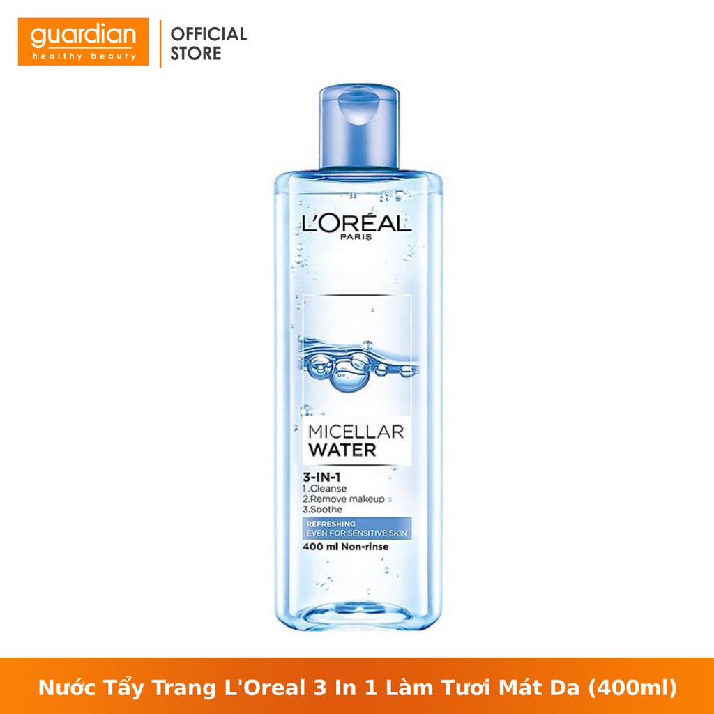 Nước Tẩy Trang L'Oreal 3 In 1 Micellar Làm Tươi Mát Da (400ml)