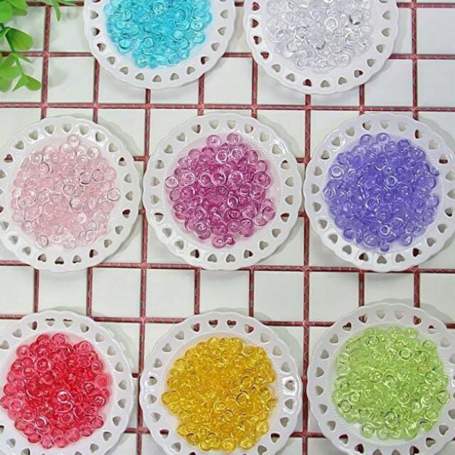 [Mã TOYDEC hoàn 20K xu đơn 50K] (50g/ bịch) Hạt Fish Bowl oval beads nhiều màu - hạt nhựa trộn slime - có 10 màu