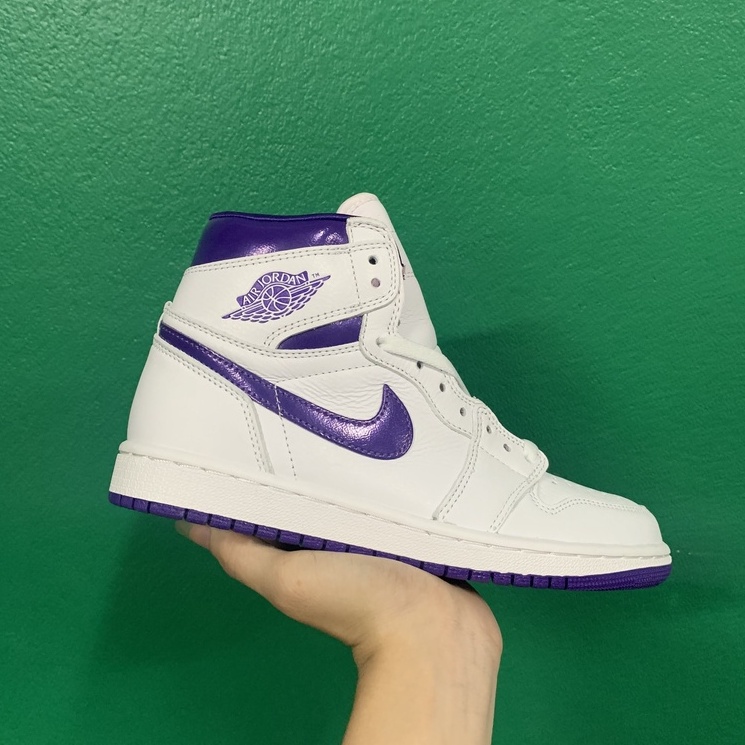 Giày Sneake Air Jordan 1 Retri High 'GRAND PURPLE',Jordan 1 Tím Trắng