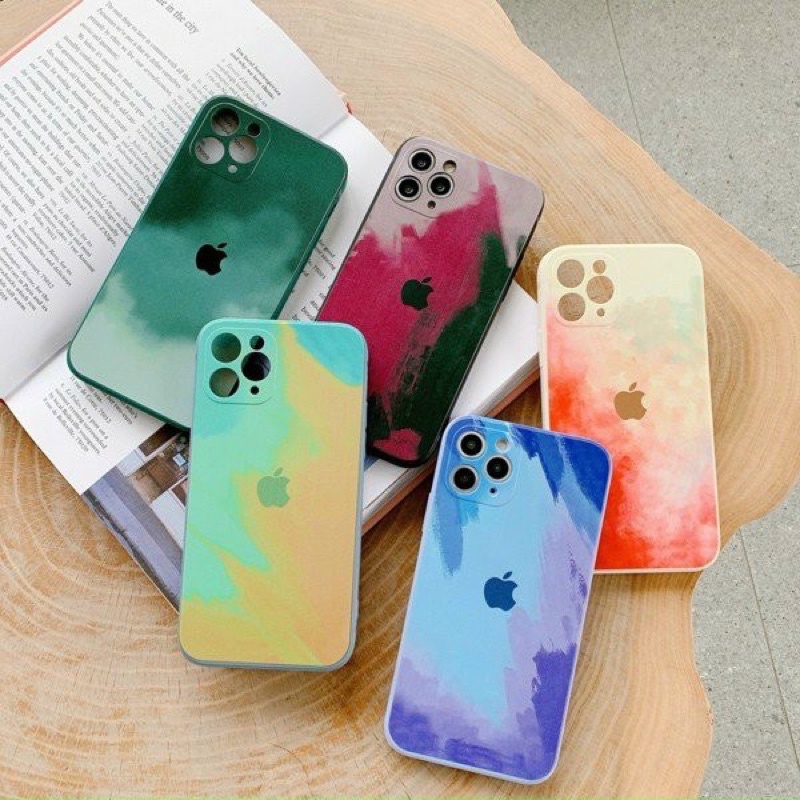 Ốp Lưng Loang Màu Viền Vuông Hot Hit Đủ Màu Cho Iphone 6-> 12 Pro Max - Hàng Loại Đẹp