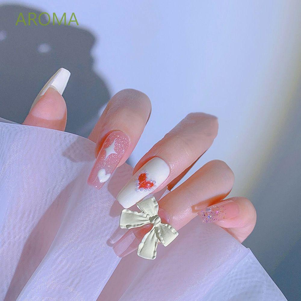 [Hàng mới về] Phụ kiện trang trí móng tay nghệ thuật hình nơ nhiều màu sắc tùy chọn