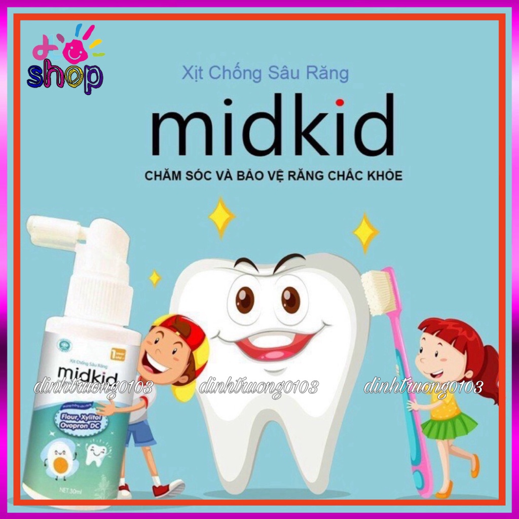 Xịt Chống Sâu Răng MIDKID - Bảo vệ men răng, ngừa ố vàng (cho bé từ 1 tuổi)