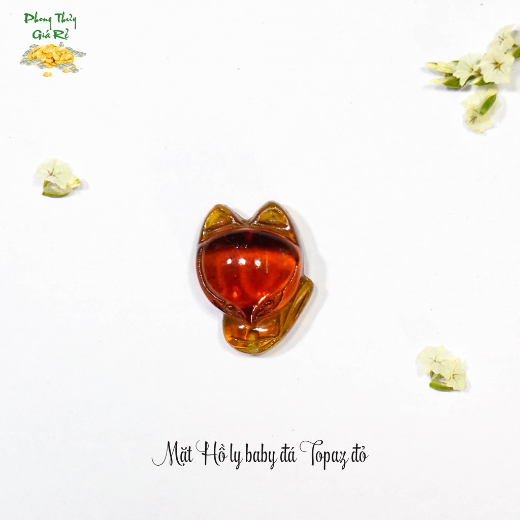 Mặt dây Hồ Ly baby Topaz đỏ Tình Duyên - mạng Hỏa (Nữ)