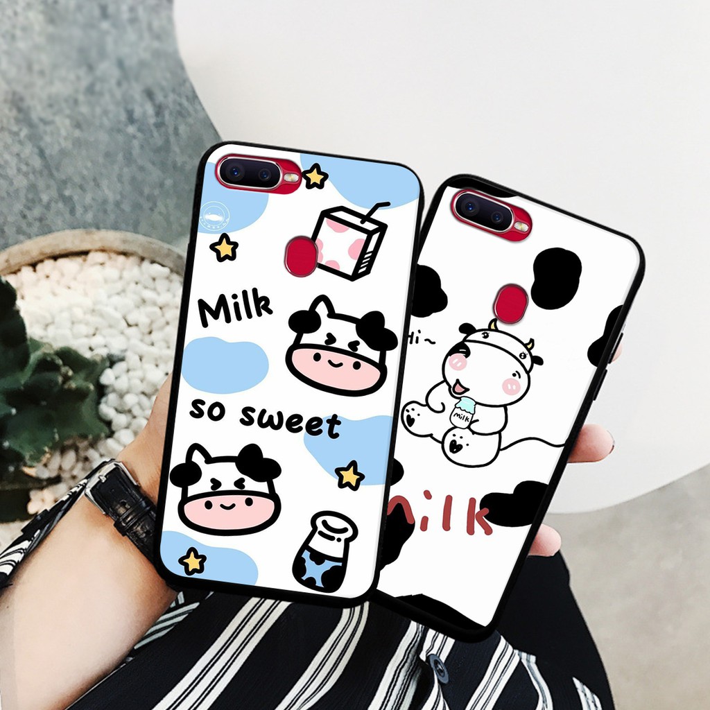 ỐP LƯNG OPPO A5S/A7/A12/F9 BỀN ĐẸP-CHẤT LƯỢNG CAO IN HÌNH BÒ SỮA