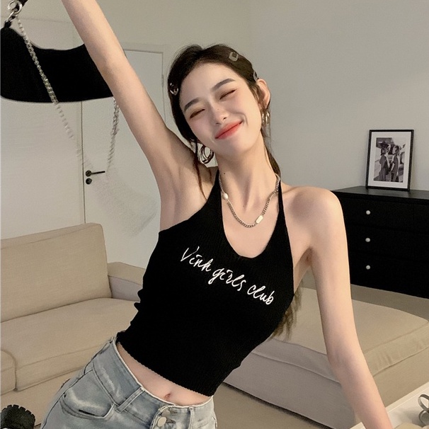 Áo dệt kim ZHELIHANGFEI sát nách hở eo quyến rũ phong cách thời trang cho nữ