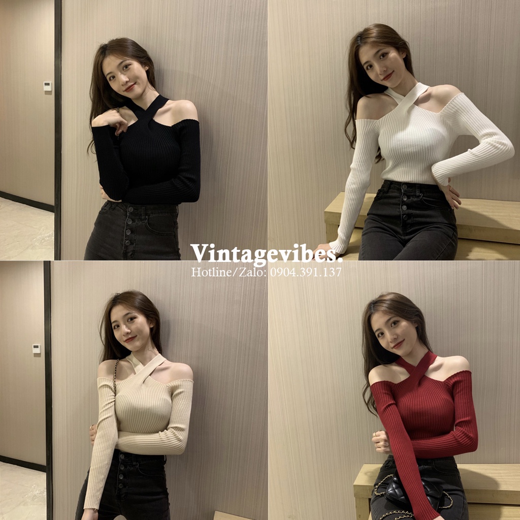 Áo len tăm dài tay trễ vai cổ kiểu Ulzzang (hàng QC) - Ảnh thật + Video thật | WebRaoVat - webraovat.net.vn