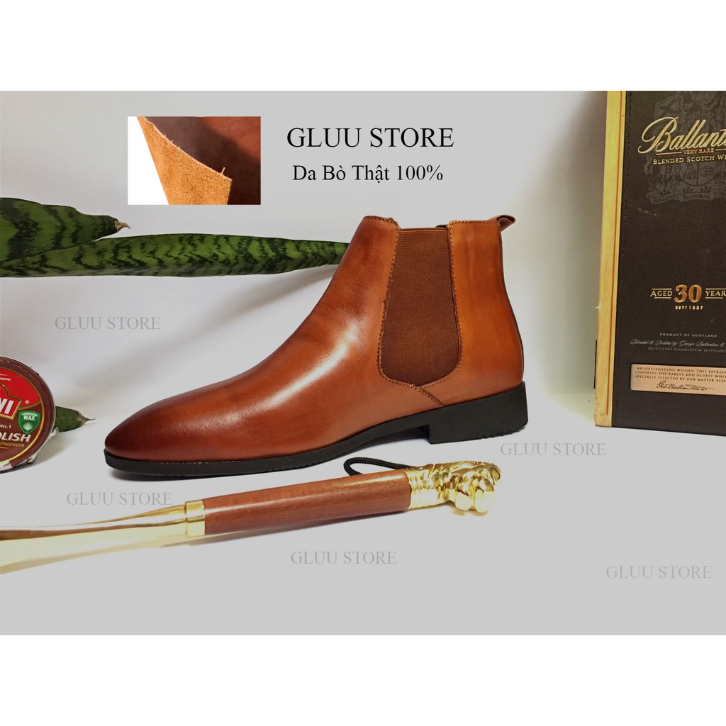 [TẶNG LÓT TĂNG CHIỀU CAO] Giày Nam Chelsea Boot Da Bò Thật Phom Tây Tăng Chiều Cao | BigBuy360 - bigbuy360.vn