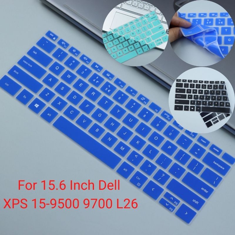 Miếng dán bảo vệ bàn phím laptop Dell XPS 15-9500 9700 L26 bằng silicon siêu mỏng chống thấm nước cho 15.6 Inch