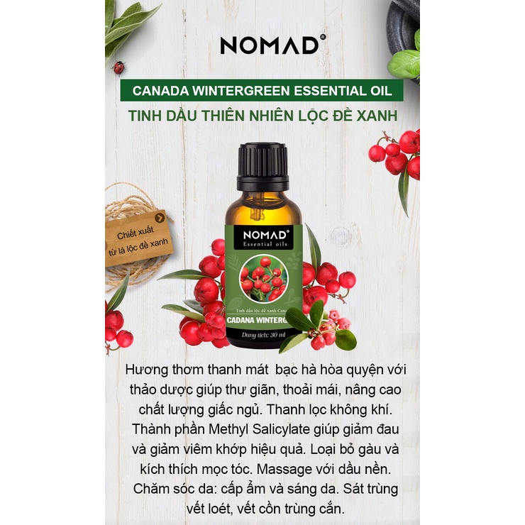 Tinh Dầu Thiên Nhiên Ấn Độ Nomad Essential Oil Blend - Tinh Dầu Xông Phòng, Thư Giản, Đuổi Côn Trùng