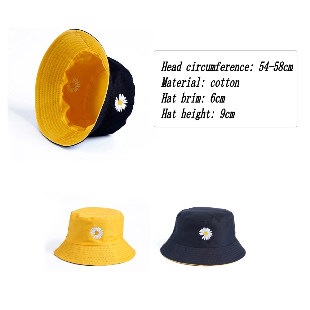 Nón bucket mặt hoạ tiết hoa cúc dành cho nữ