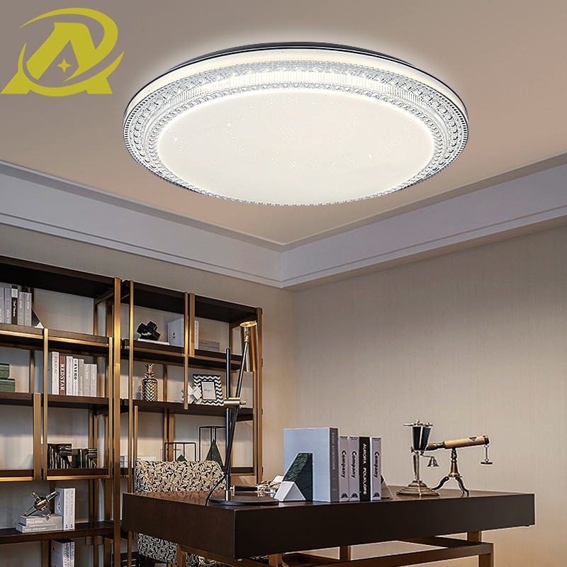 Đèn ốp trần led trang trí phòng khách phòng ngủ 2 tầng đổi sáng 3 màu 8980