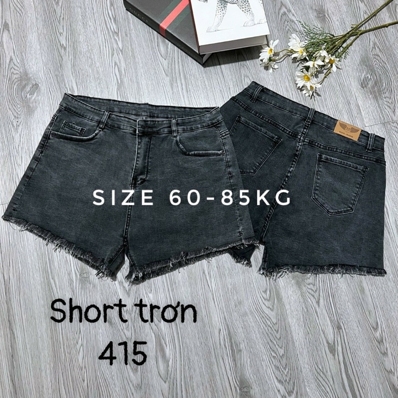 quần đùi bigsize 60-85kg, Quần short big size lưng cao co giãn kim fashion 415