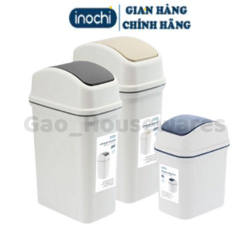 [FreeShip] Thùng rác nắp lật (có lõi) cao cấp inochi, kháng khuẩn khử mùi, ngăn mùi hôi - Giao màu ngẫu nhiên