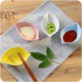 Bát ăn dặm gốm sứ hình chiếc lá 30-40ml (bát chấm, chén sứ)