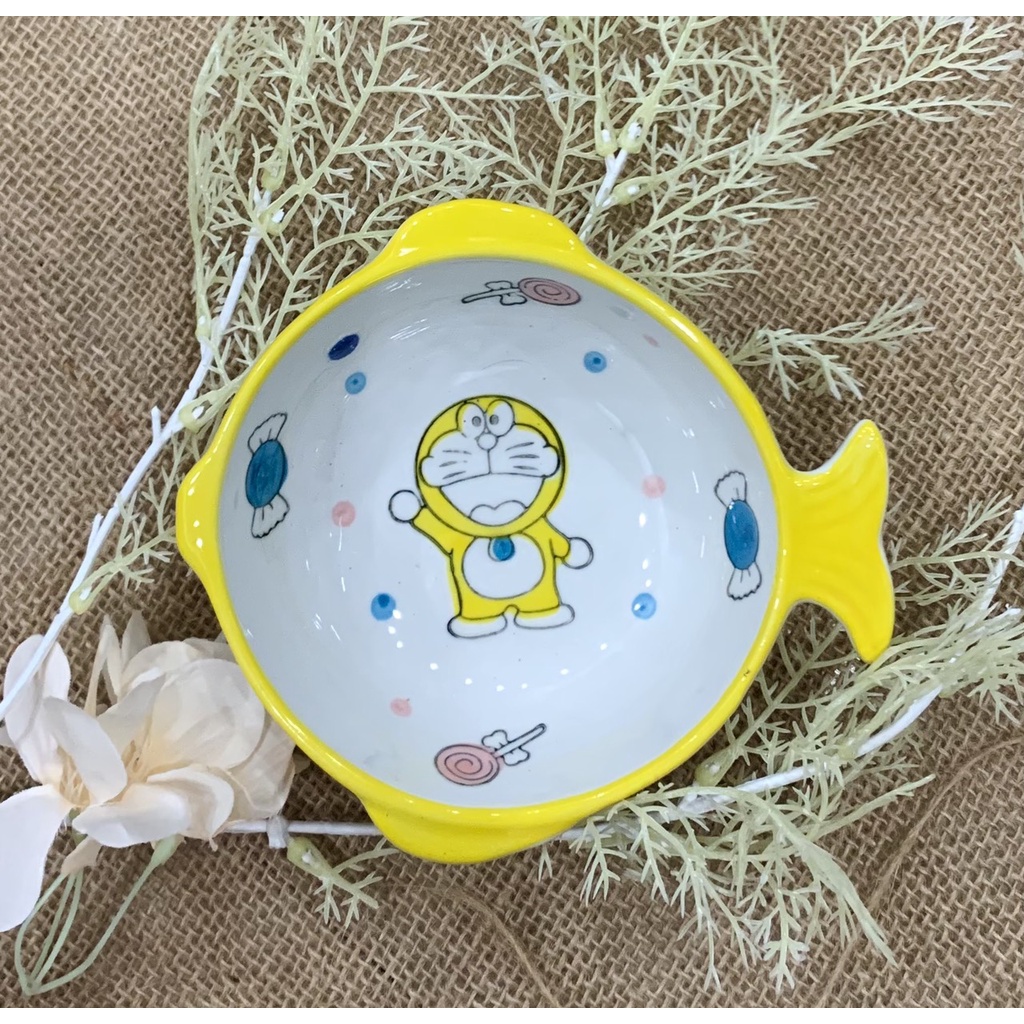 Bát Ăn Cơm Đĩa Sứ Chén Dĩa Sứ Dễ Thương Cute Bát Cá Decor Cao Cấp S96