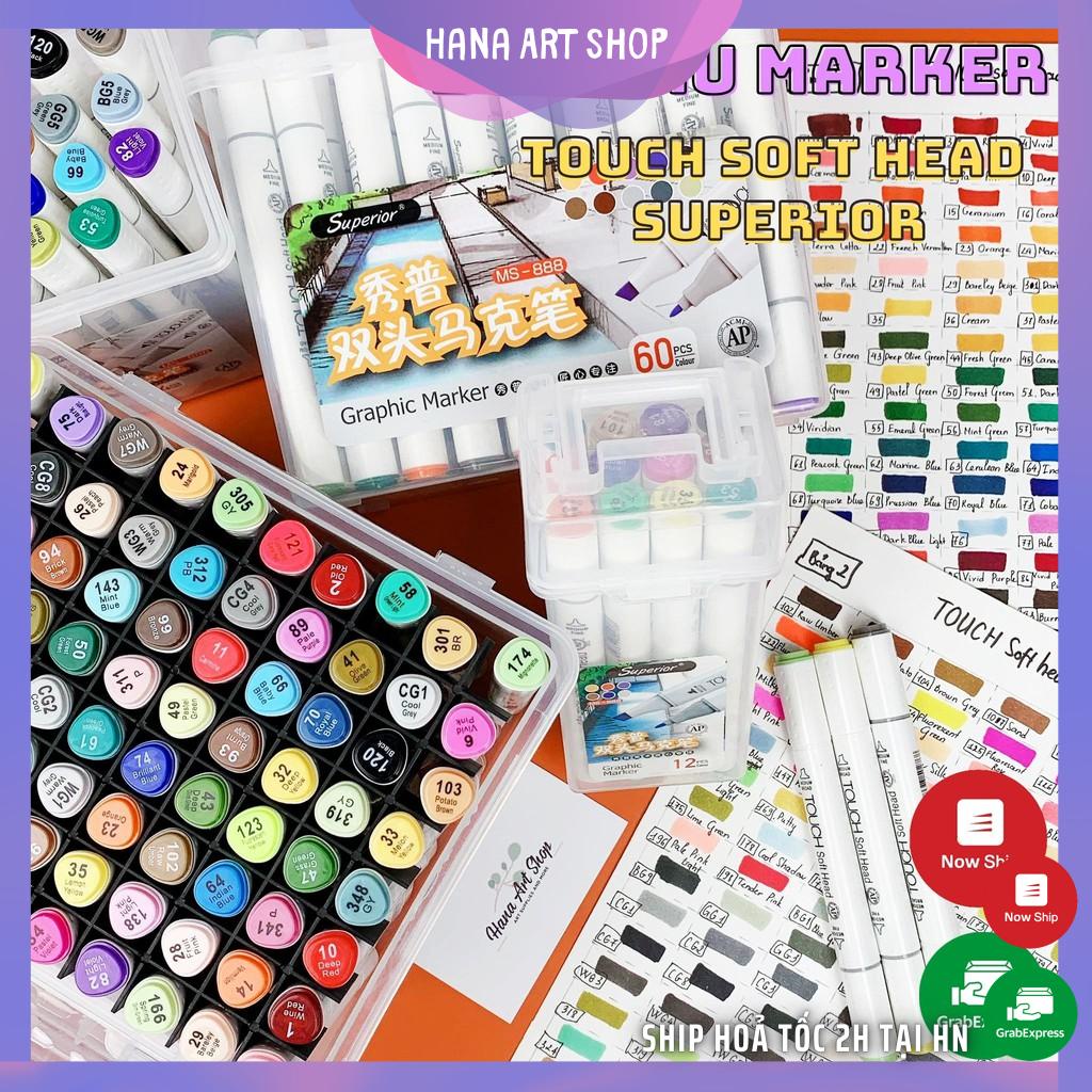 Bút màu dạ Marker - Touch Soft Head - Hãng Superior 12/24/40 màu