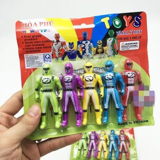 Vỉ đồ chơi 5 anh em siêu nhân mini bằng nhựa