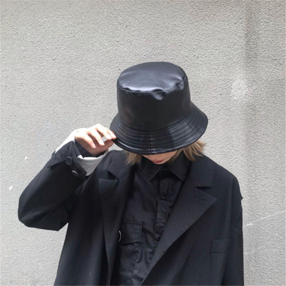 EXPEN Mũ Tai Bèo Chất Liệu Da PU Màu Đen Phong Cách Retro Cho Nam Nữ