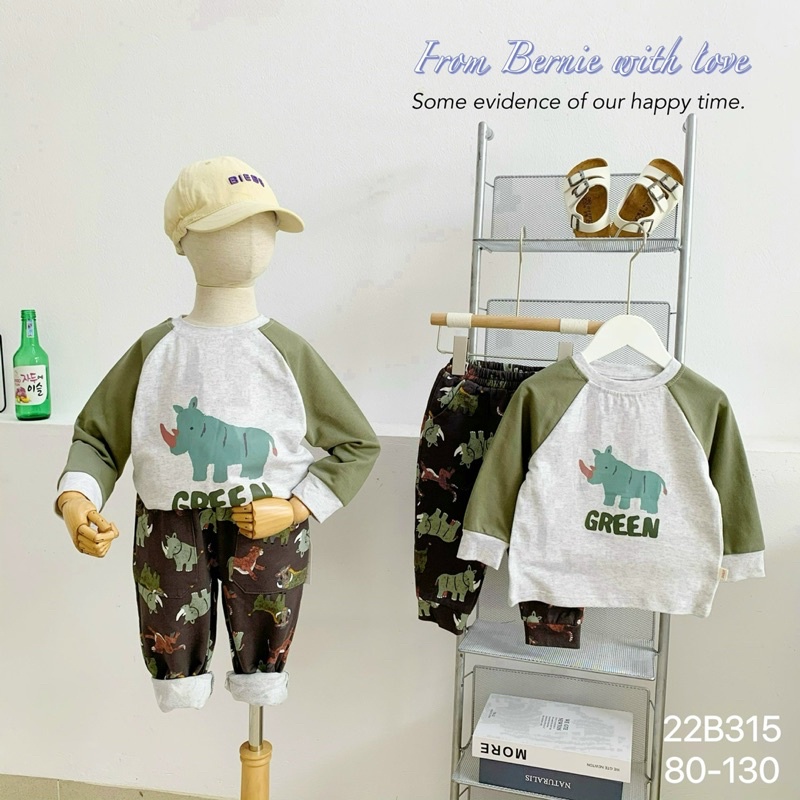 Bộ dài tay Bernie thu đông cho bé trai