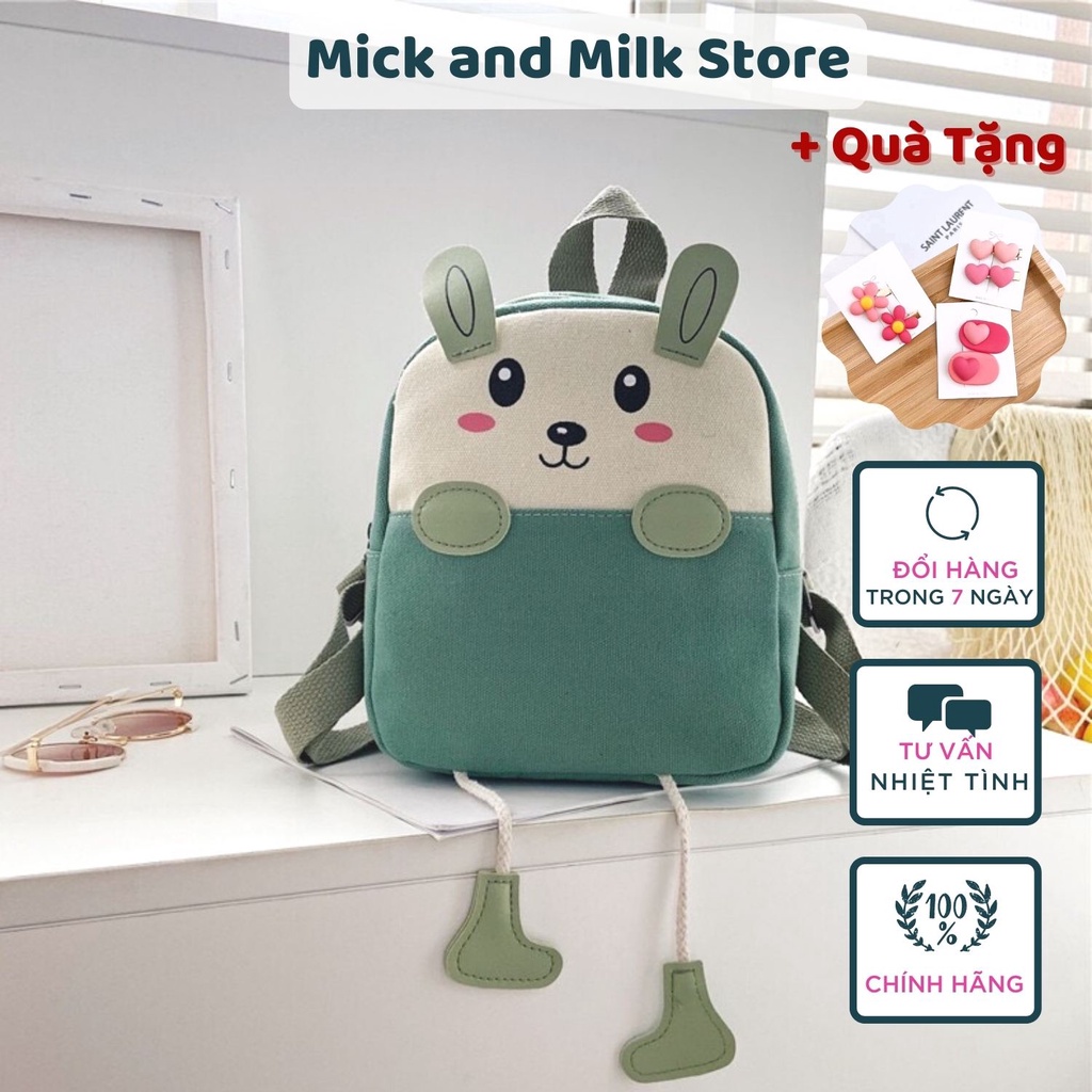 Balo Cho Bé Mick And Milk Ba Lô Mẫu Giáo Nhà Trẻ Cho Bé Gái Bé Trai Hoạ Tiết Con Voi Con Gấu Từ 1,2,3,4,5 Tuổi