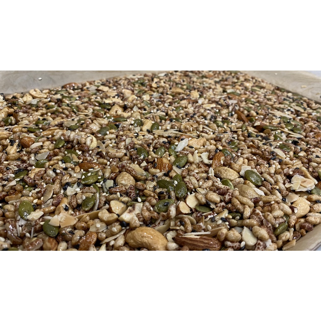 Thanh cốm gạo lứt mix hạt SFOOD, bùi, giòn, ngon