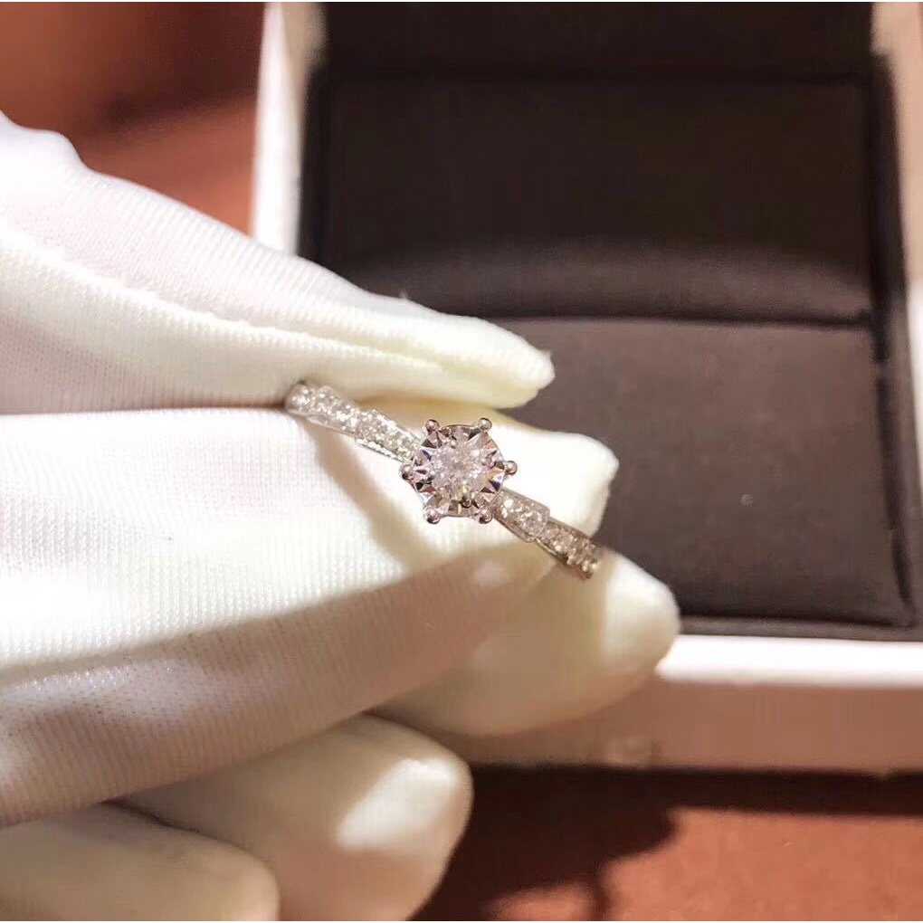 Nhẫn Đính Hôn Bạc 925 Pandora Đính Kim Cương Zircon Cho Nữ