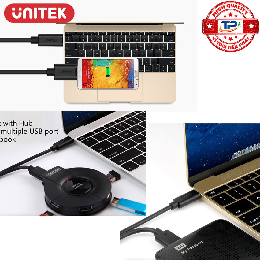 Cáp chuyển USB 3.1 USB Type-C sang Micro B Unitek Y-C475BK ( USB-C to USB-B)