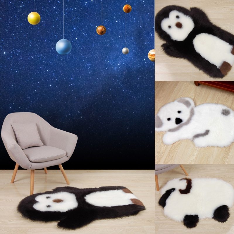 Thảm Lông Xù Chống Trượt Hình Động Vật Hoạt Hình Siêu Dễ Thương