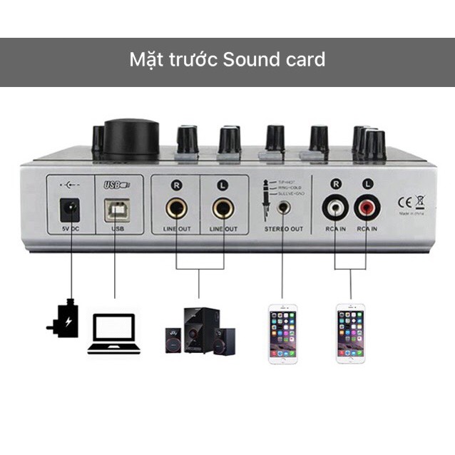 Bộ sound card U16K MK3 hay Sound card USB Alctron U16K K3 tích hợp nguồn 48V dùng cho tất cả các dòng mic thu âm