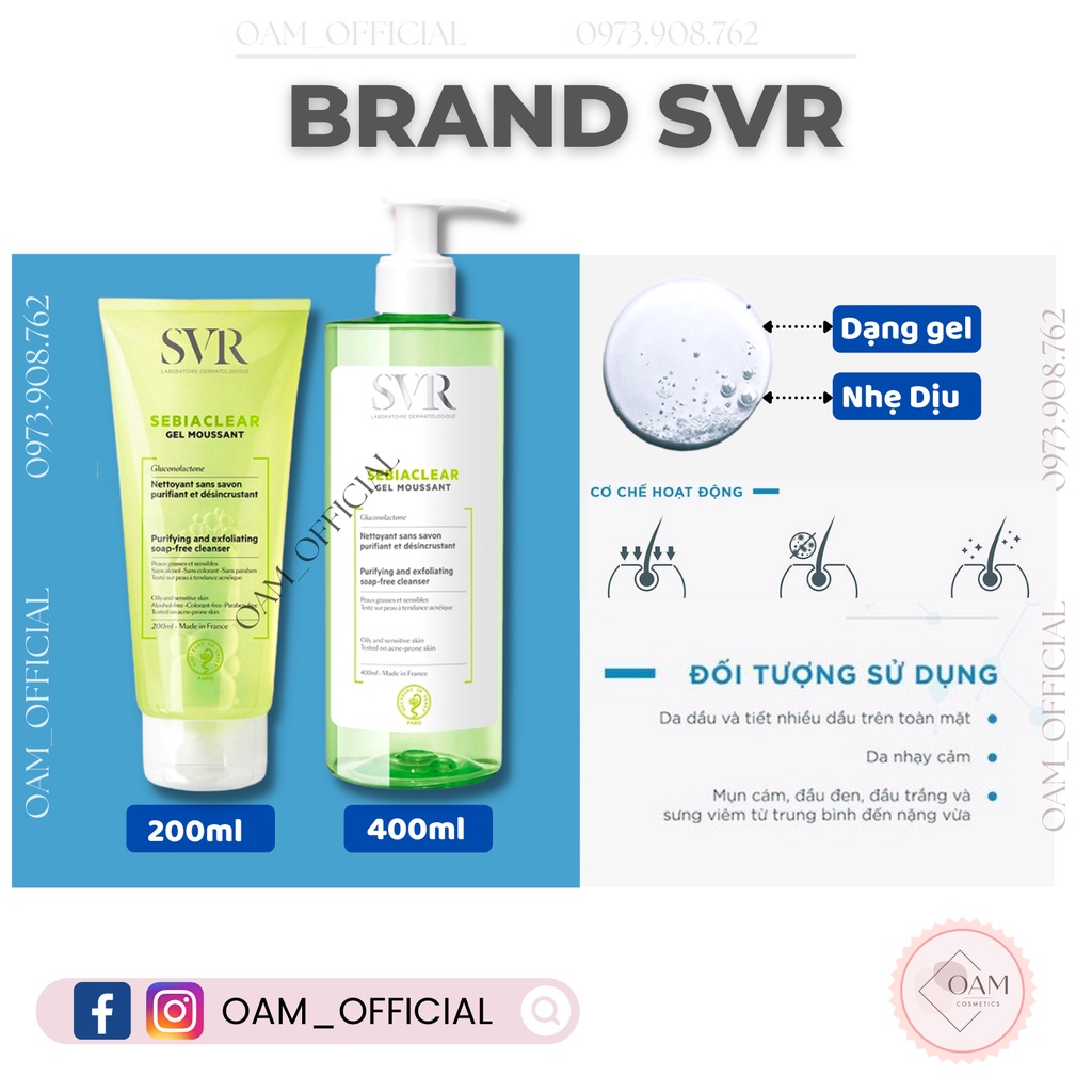 Sữa Rửa Mặt SVR Dành Cho Da Dầu Mụn Nhạy Cảm