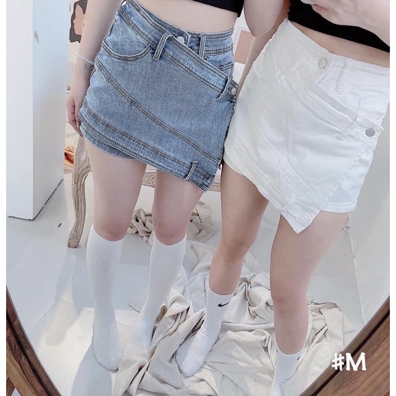 chân váy quần jeans , short rút dây jean nữ lưng siêu cao, co giãn tốt ( hình thật kèm video)