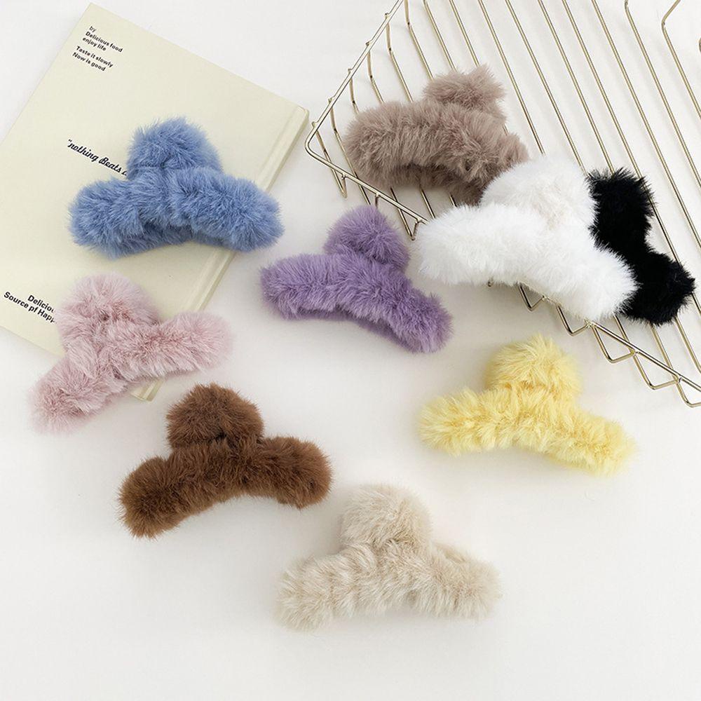 SOMEDAYZL Kẹp Tóc Càng Cua Giả Lông Thú Dễ Thương Cho Nữ