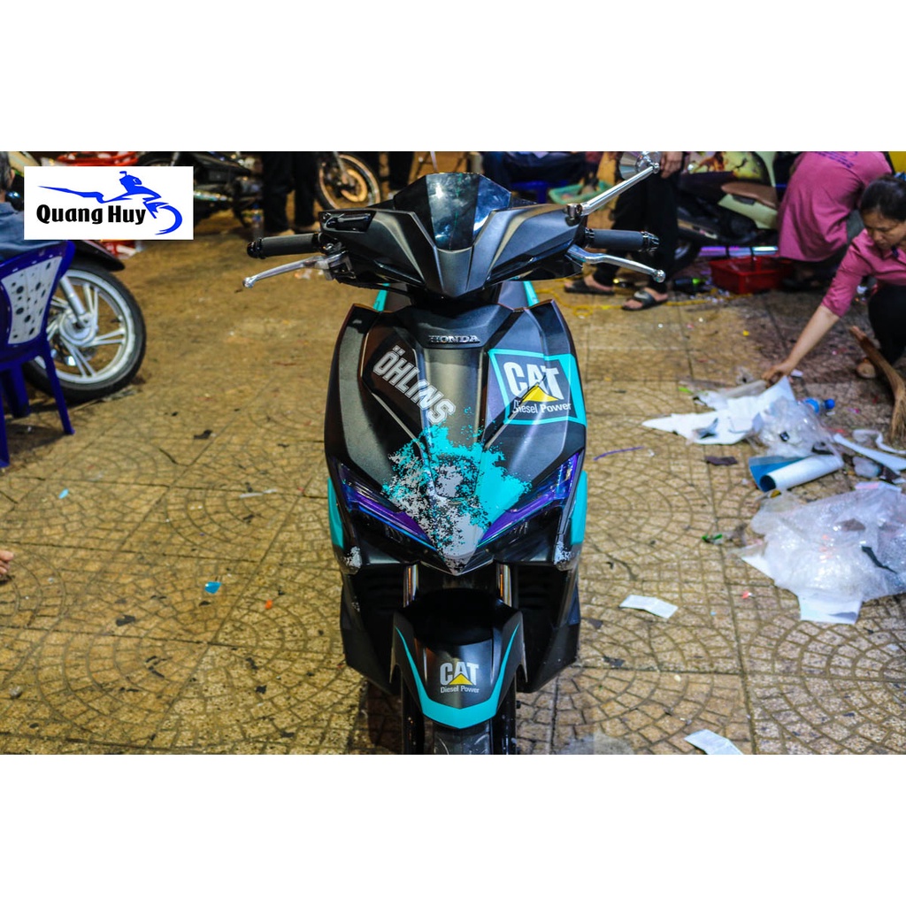 Tem xe air blade xanh ngọc đen petronas  , tem trùm xe air blade, team xe ab, chế độ tem decal dán