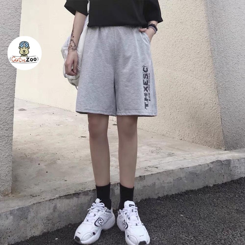 Quần đùi cạp chun ESC short Unisex nam nữ thể thao form rộng đi chơi dạo chất thun mềm mát Streetstyle cá tính - CUTEZOO