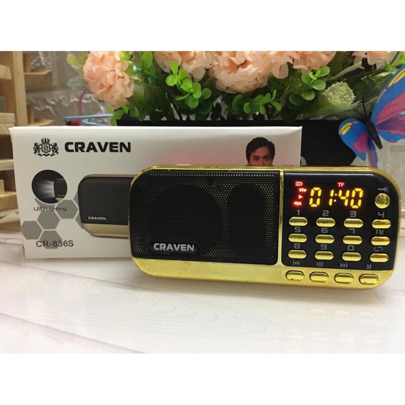 COMBO máy nghe pháp, niệm phật Craven CR-836s + thẻ nhớ 8Gb(có sẵn 1000 bài)