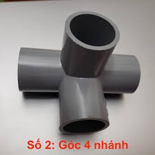 Co góc 4 hướng nhựa PVC phi 21,27, 34mm